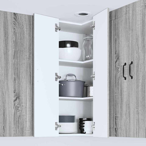 vidaXL Kitchen Wall Cabinet with Shelf Grey Sonoma 57 x 57 x 100 cm