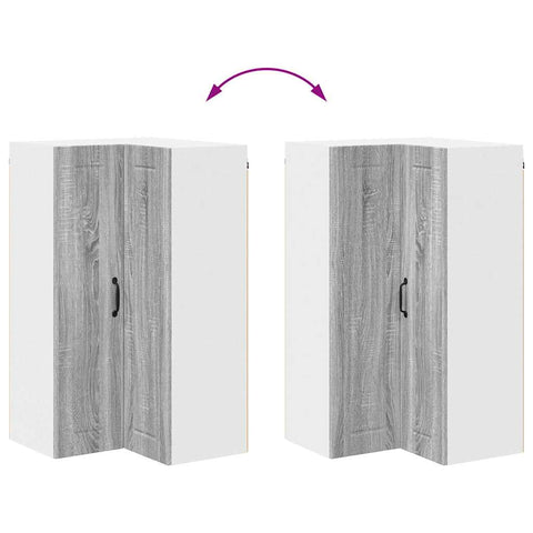 vidaXL Kitchen Wall Cabinet with Shelf Grey Sonoma 57 x 57 x 100 cm