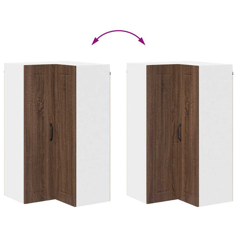 vidaXL Kitchen Wall Cabinet Brown Oak 57 x 57 x 100 cm Engineered Wood