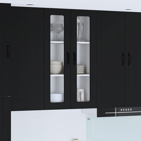 vidaXL Kitchen Wall Cabinet Black 60 x 31 x 100 cm Engineered Wood
