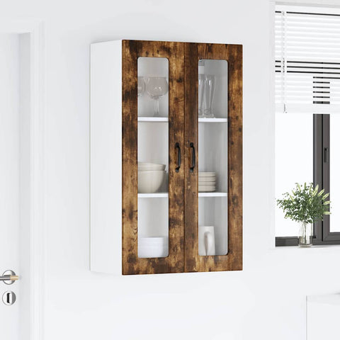 vidaXL Kitchen Wall Cabinet with Shelf Smoked oak 60 x 31 x 100 cm
