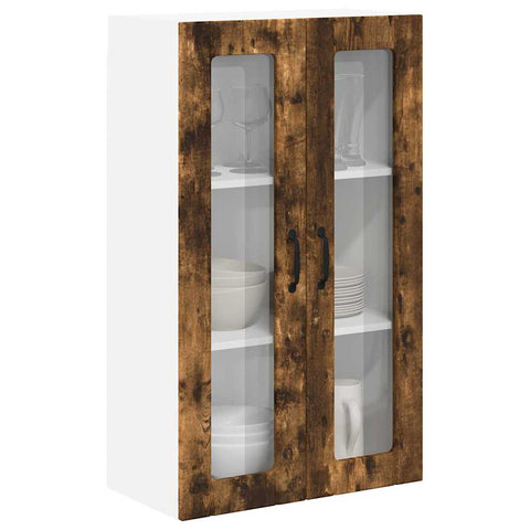 vidaXL Kitchen Wall Cabinet with Shelf Smoked oak 60 x 31 x 100 cm
