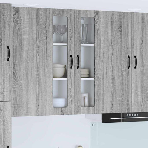 vidaXL Kitchen Wall Cabinet with Shelf Grey sonoma 60 x 31 x 100 cm