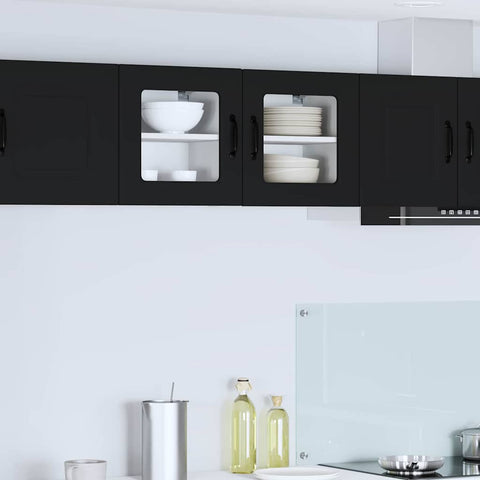 vidaXL Kitchen Wall Cabinet with Shelf 2 pcs Black 40 x 31 x 40 cm