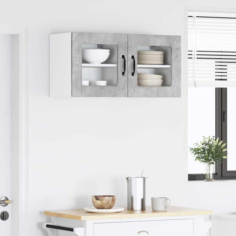 vidaXL Kitchen Wall Cabinet 2 pcs Concrete Grey 40 x 31 x 40 cm