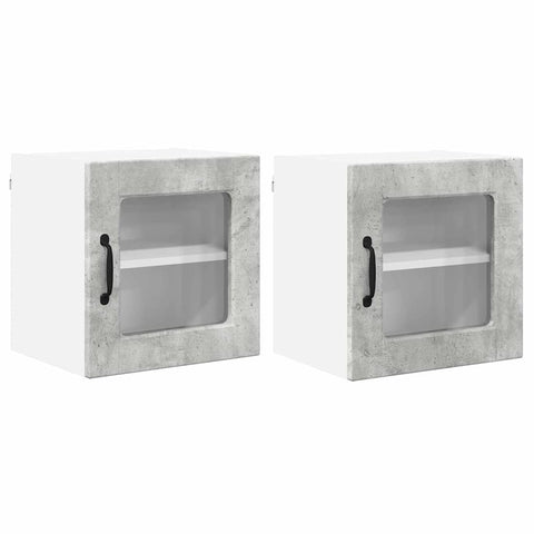 vidaXL Kitchen Wall Cabinet 2 pcs Concrete Grey 40 x 31 x 40 cm