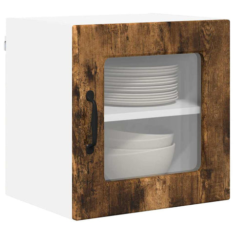 vidaXL Kitchen Wall Cabinet with Door 2 pcs Smoked Oak 40 x 31 x 40 cm