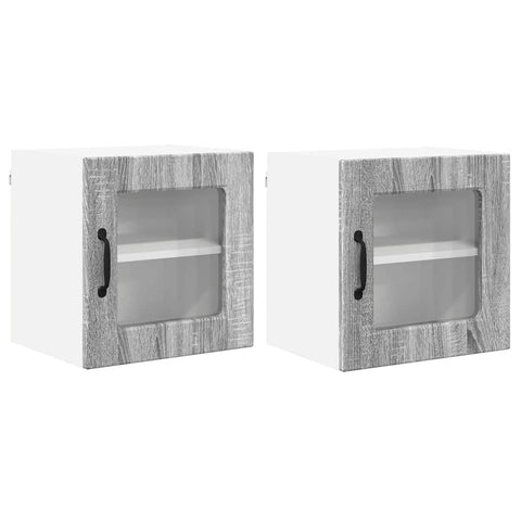 vidaXL Kitchen Wall Cabinet 2 pcs Grey Sonoma 40 x 31 x 40 cm