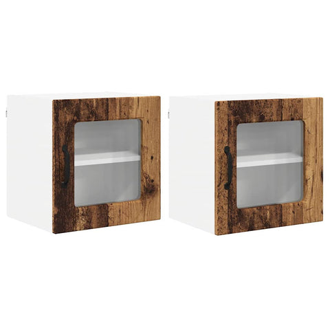 vidaXL Kitchen Wall Cabinet with Shelf 2 pcs Old Wood 40 x 31 x 40 cm