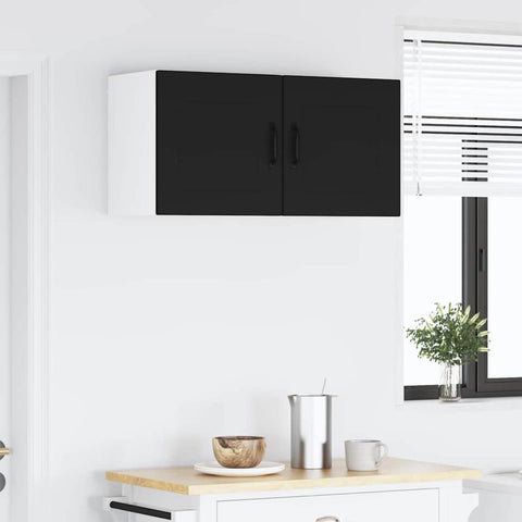 vidaXL Kitchen Wall Cabinet with Shelf 2 pcs Black 40 x 31 x 40 cm