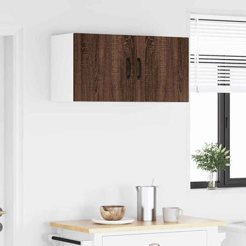 vidaXL Kitchen Wall Cabinet with Shelf 2 pcs Brown Oak 40 x 31 x 40 cm