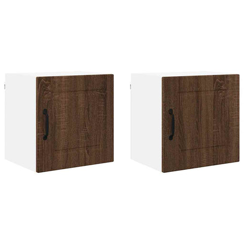 vidaXL Kitchen Wall Cabinet with Shelf 2 pcs Brown Oak 40 x 31 x 40 cm