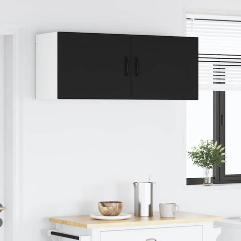vidaXL Kitchen Wall Cabinet with Shelf 2 pcs Black 50 x 31 x 40 cm