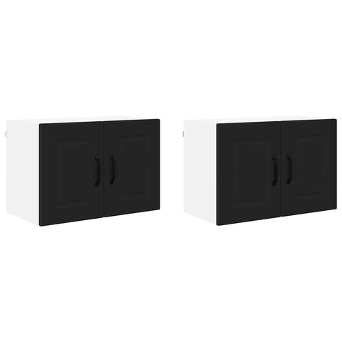 vidaXL Kitchen Wall Cabinet with Shelf 2 pcs Black 60 x 31 x 40 cm