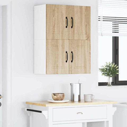 vidaXL Kitchen Wall Cabinet with Door 2 pcs Sonoma Oak 60 x 31 x 40 cm