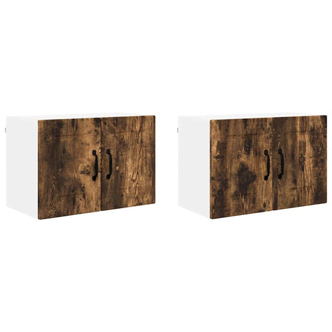vidaXL Kitchen Wall Cabinet with Door 2 pcs Smoked Oak 60 x 31 x 40 cm