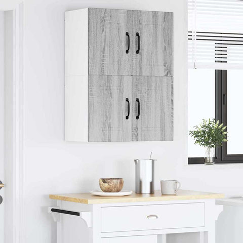 vidaXL Kitchen Wall Cabinet 2 pcs Grey Sonoma 60 x 31 x 40 cm
