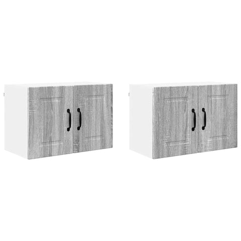 vidaXL Kitchen Wall Cabinet 2 pcs Grey Sonoma 60 x 31 x 40 cm
