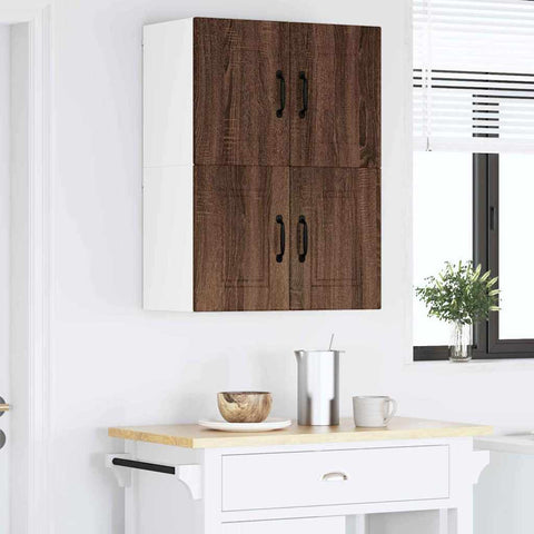 vidaXL Kitchen Wall Cabinet with Shelf 2 pcs Brown Oak 60 x 31 x 40 cm