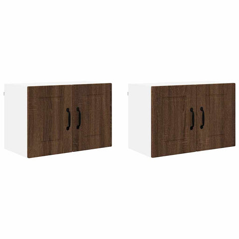 vidaXL Kitchen Wall Cabinet with Shelf 2 pcs Brown Oak 60 x 31 x 40 cm
