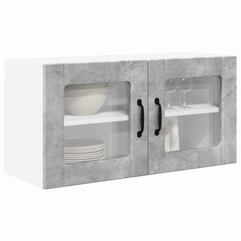 vidaXL Kitchen Wall Cabinet with Shelf Concrete Grey 80 x 31 x 40 cm