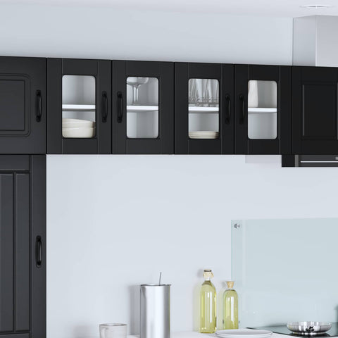 vidaXL Kitchen Cabinet 2 pcs Black 60 x 31 x 40 cm Engineered Wood