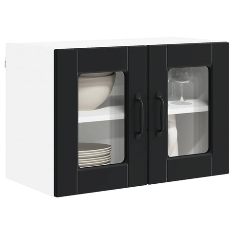 vidaXL Kitchen Cabinet 2 pcs Black 60 x 31 x 40 cm Engineered Wood