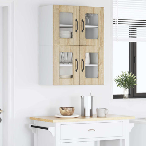 vidaXL Kitchen Cabinet with Shelf 2 pcs Sonoma Oak 60 x 31 x 40 cm