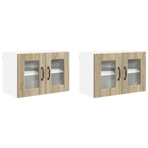 vidaXL Kitchen Cabinet with Shelf 2 pcs Sonoma Oak 60 x 31 x 40 cm