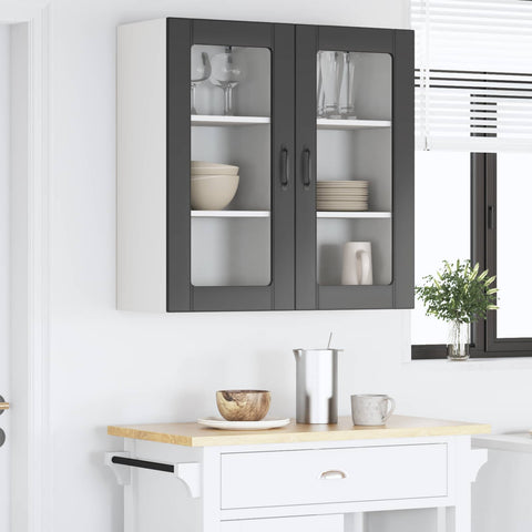 vidaXL Kitchen Cabinet 2 pcs Black 40 x 31 x 80 cm Engineered Wood