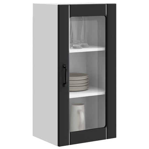 vidaXL Kitchen Cabinet 2 pcs Black 40 x 31 x 80 cm Engineered Wood