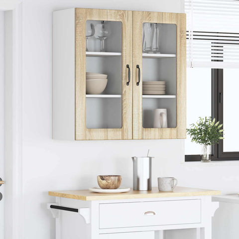 vidaXL Kitchen Cabinet with Shelf 2 pcs Sonoma Oak 40 x 31 x 80 cm
