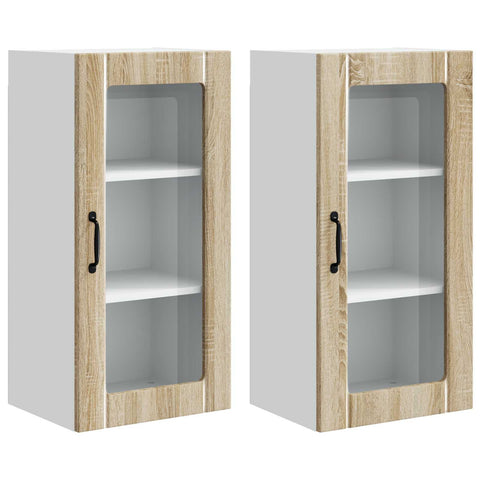 vidaXL Kitchen Cabinet with Shelf 2 pcs Sonoma Oak 40 x 31 x 80 cm