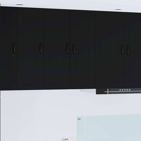 vidaXL Kitchen Wall Cabinet with Shelf 2 pcs Black 30 x 31 x 80 cm