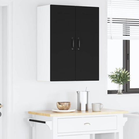 vidaXL Kitchen Wall Cabinet with Shelf 2 pcs Black 30 x 31 x 80 cm