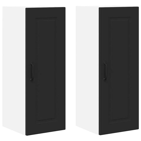 vidaXL Kitchen Wall Cabinet with Shelf 2 pcs Black 30 x 31 x 80 cm