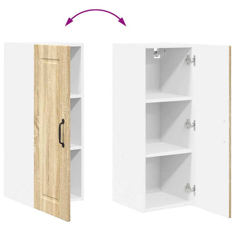 vidaXL Kitchen Wall Cabinet Sonoma Oak 30 x 31 x 80 cm Engineered Wood
