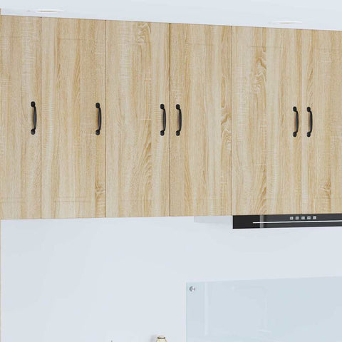 vidaXL Kitchen Wall Cabinet with Door 2 pcs Sonoma Oak 30 x 31 x 80 cm