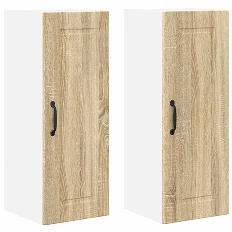 vidaXL Kitchen Wall Cabinet with Door 2 pcs Sonoma Oak 30 x 31 x 80 cm