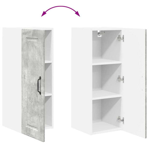 vidaXL Kitchen Wall Cabinet with Shelf Concrete Grey 30 x 31 x 80 cm