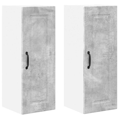 vidaXL Kitchen Wall Cabinet 2 pcs Concrete Grey 30 x 31 x 80 cm