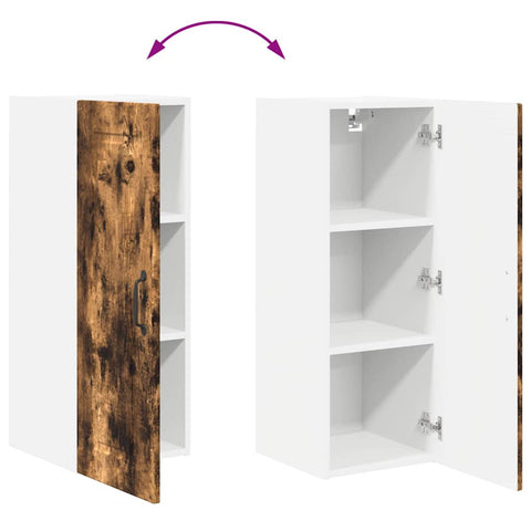 vidaXL Kitchen Wall Cabinet Smoked Oak 30 x 31 x 80 cm Engineered Wood