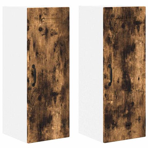vidaXL Kitchen Wall Cabinet with Door 2 pcs Smoked Oak 30 x 31 x 80 cm
