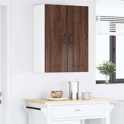 vidaXL Kitchen Wall Cabinet Brown Oak 30 x 31 x 80 cm Engineered Wood