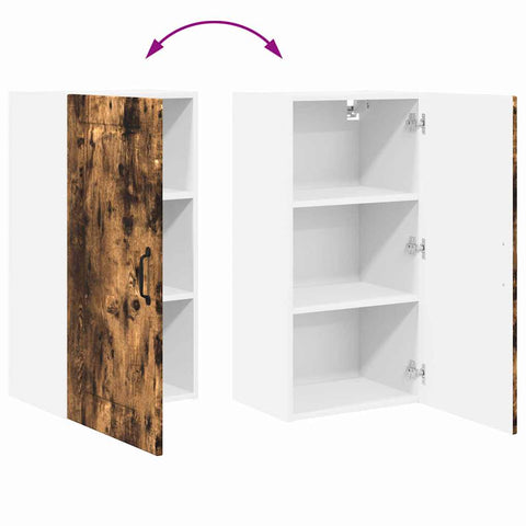 vidaXL Kitchen Wall Cabinet Smoked Oak 40 x 31 x 80 cm Engineered Wood