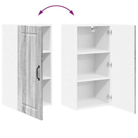 vidaXL Kitchen Wall Cabinet with Shelf Grey Sonoma 40 x 31 x 80 cm