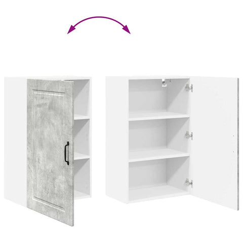 vidaXL Kitchen Wall Cabinet with Shelf Concrete Grey 50 x 31 x 80 cm