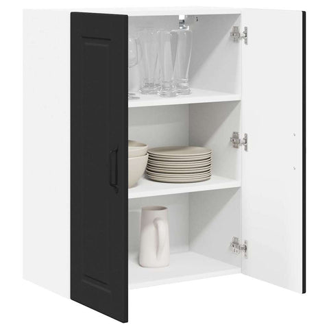vidaXL Kitchen Wall Cabinet Black 60 x 31 x 80 cm Engineered Wood