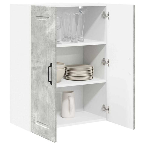 vidaXL Kitchen Wall Cabinet with Shelf Concrete Grey 60 x 31 x 80 cm