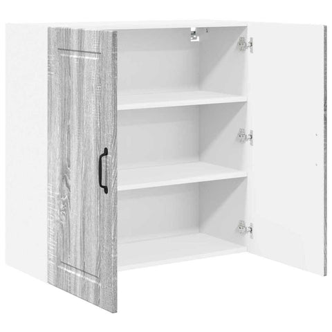 vidaXL Kitchen Wall Cabinet with Shelf Grey Sonoma 80 x 31 x 80 cm